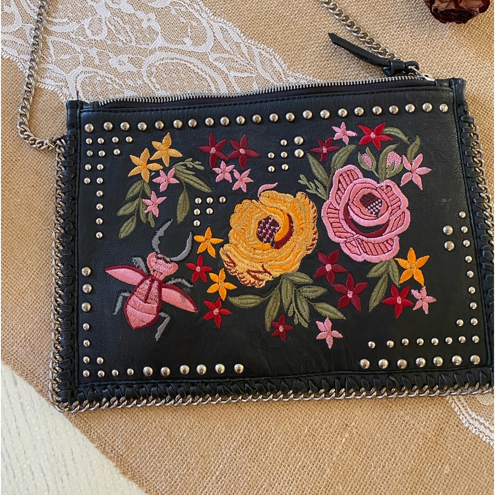 TopShop Floral Embroidered Cross Body Bag .